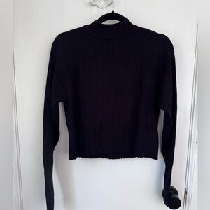 Zara Black Ribbed Knit Sweater